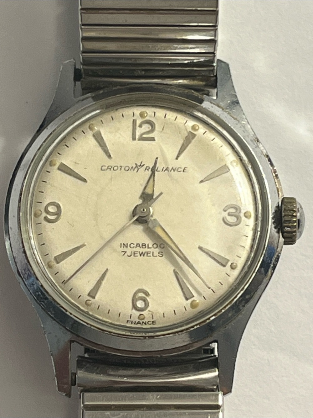 Vintage Croton Reliance 17 Jewels Watch Manual Wind Incabloc Mid-Century France